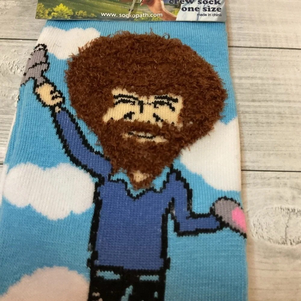 Novelty Crew Socks, Exclusive Funny Socks for Bob Ross 3D